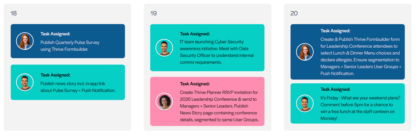 content calendar 3 real life events
