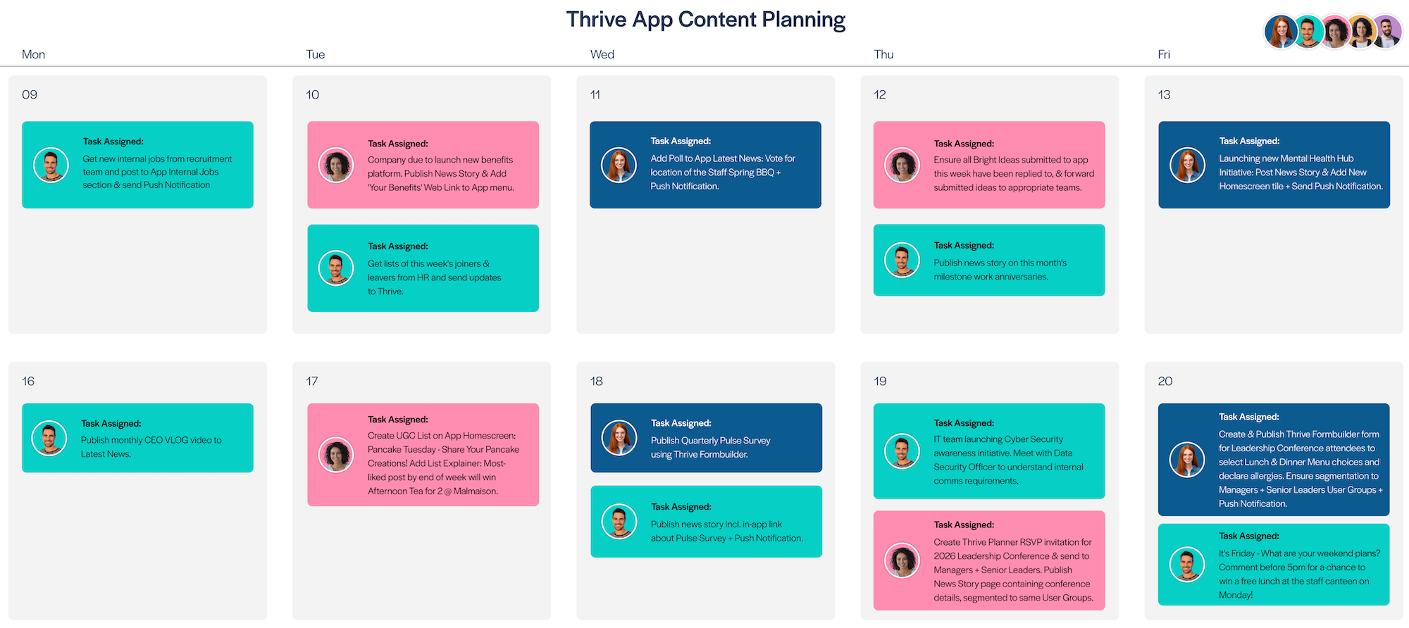 2 week content calendar