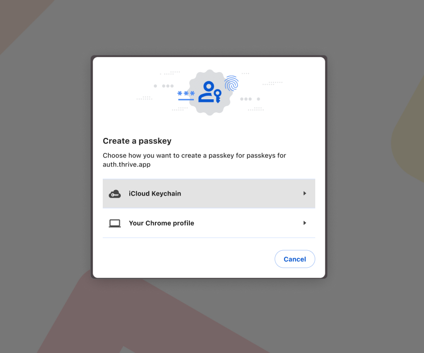 Create passkey on desktop