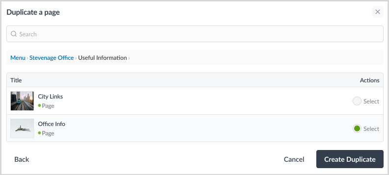 Create Duplicate