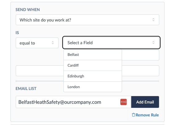 Set up email rule
