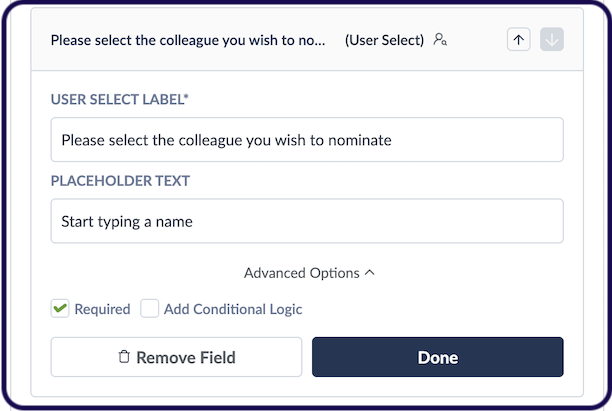 Example of User Select on Form