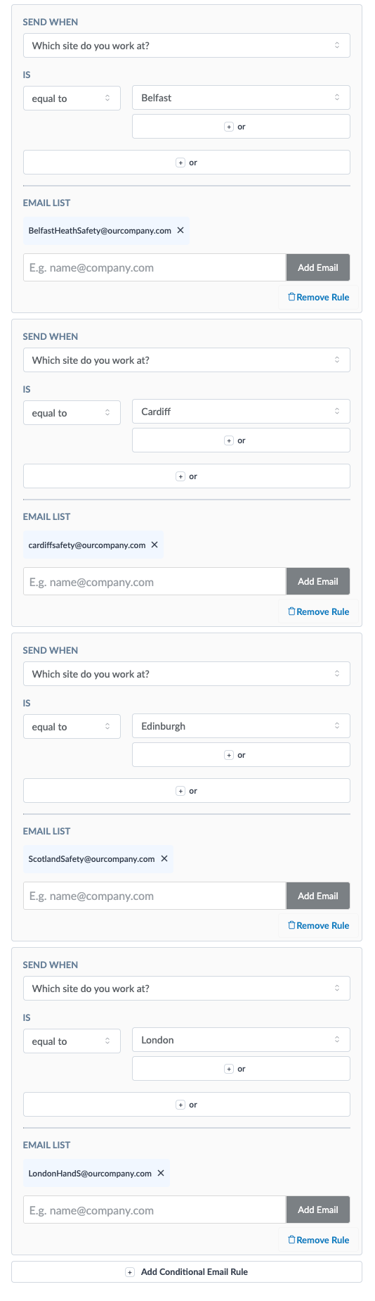 List of Email Rules